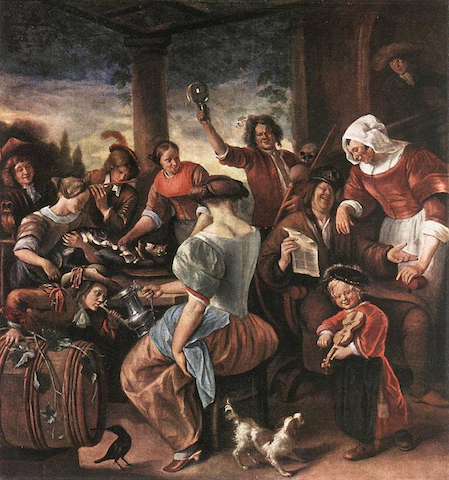 painting of partying crowd